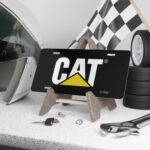 Custom Vanity Plate Tag With CAT On Black