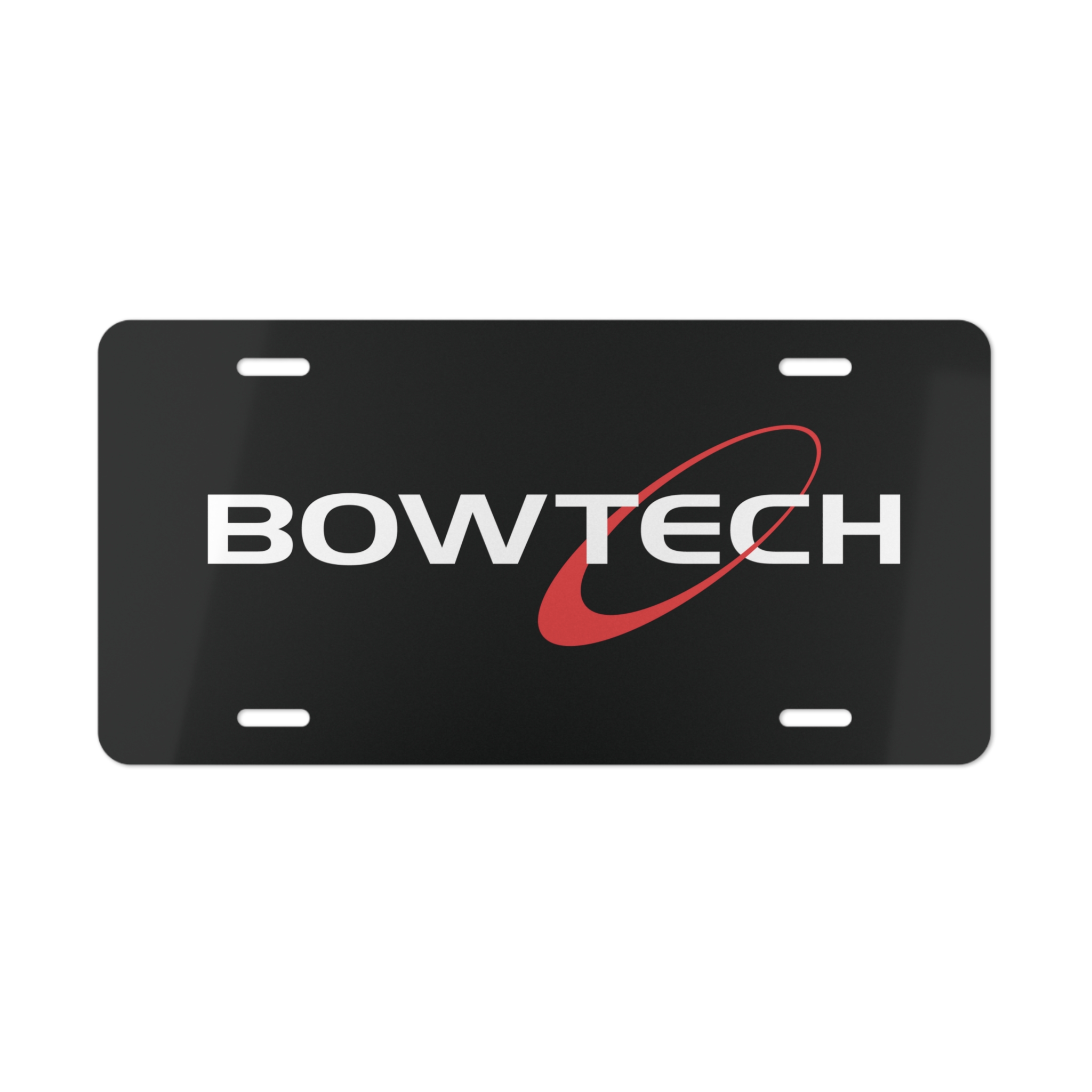 Custom Vanity Plate Tag With Bowtech On Black