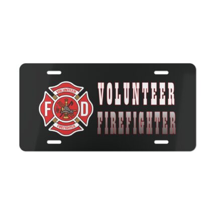 Custom Camo Vanity Truck Plate Tag Volunteer Firefighter