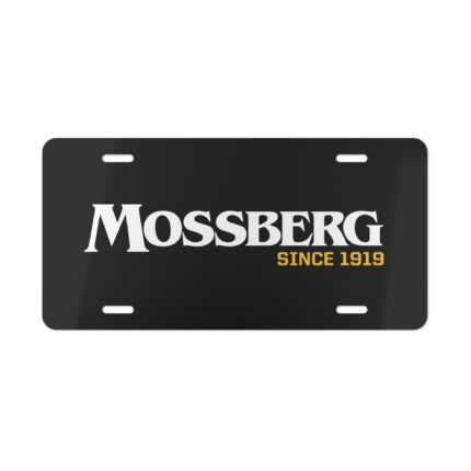 Custom Vanity Plate Tag With Mossberg On Black