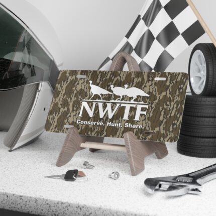 Camo Vanity Plate With Personalized Graphic NWTF | Custom Truck Tag, North American Size | Design Your Own