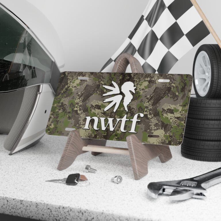 NWTF Hunter Camo Vanity Plate for Turkey Hunting Trucks