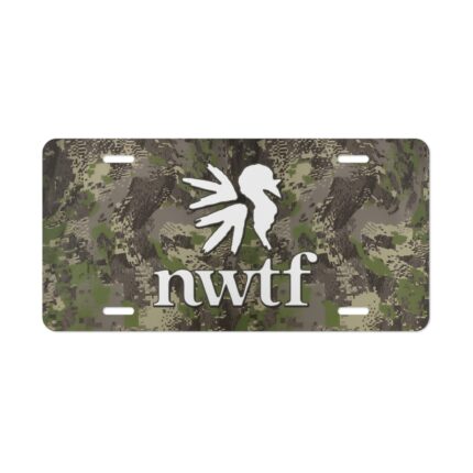 Custom Camo Vanity Plate In Hunter Camo With NWTF Logo V10g Optifade Cover