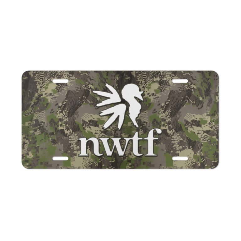 NWTF Hunter Camo Vanity Plate for Turkey Hunting Trucks