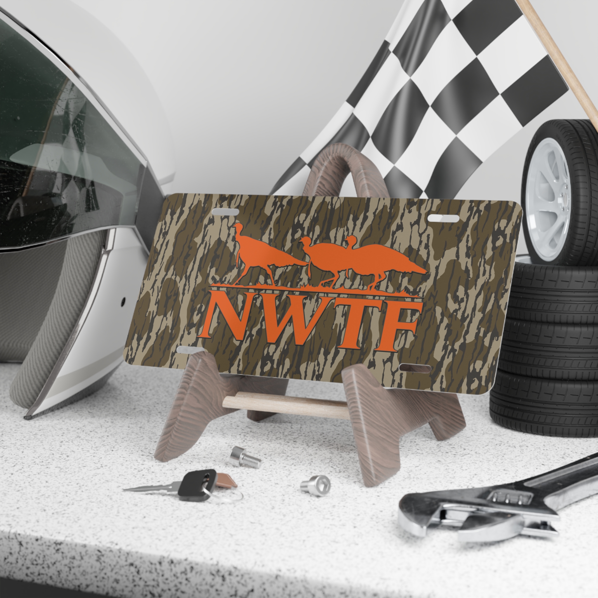 17248028730822989809 2048.jpeg Custom Camo Vanity Plate In Hunter Camo With NWTF Logo V4