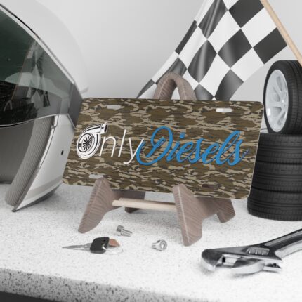 Camo Vanity Plate With Personalized Graphic OD | Custom Truck Tag, North American Size | Front Plate