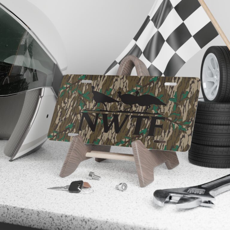 Personalized NWTF Camo Blackout Front Vanity Plate
