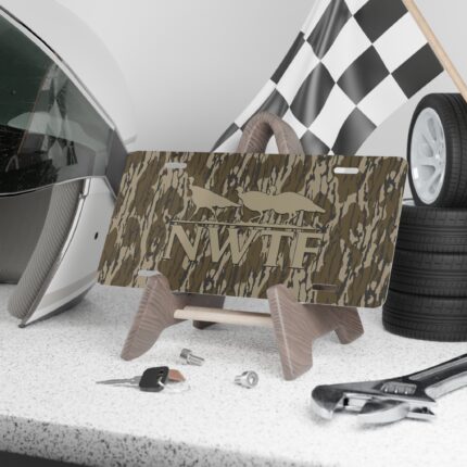 Custom Camo Vanity Plate In Hunter Camo With NWTF Logo V1
