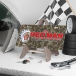 Custom Camo Vanity Plate With Red Man Chew