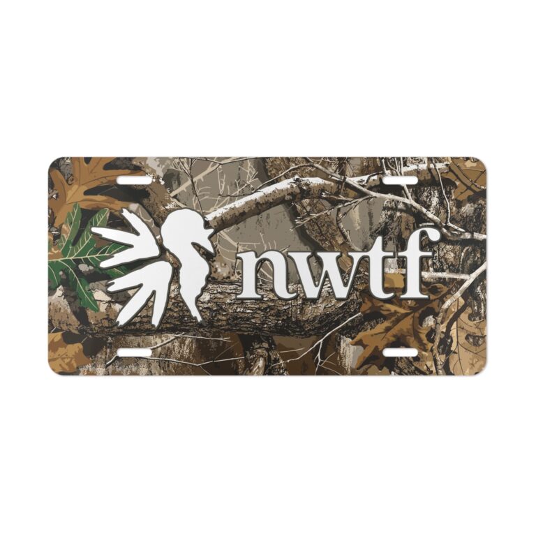 Personalized NWTF Camo Vanity Plate for Hunting Trucks