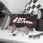 Front License Plate Vanity Tag with No Fear on Black Drake Camo